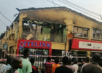 How midnight fire razes computer village building in Lagos, destroys goods worth millions of naira