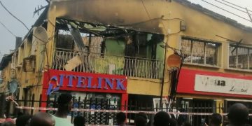 How midnight fire razes computer village building in Lagos, destroys goods worth millions of naira
