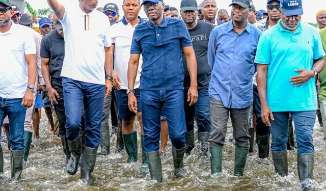 Sanwo-Olu inspects flooded Lagos communities, promises speedy actions
